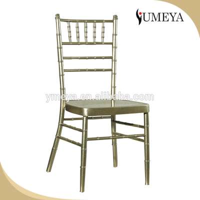 New design hotel furniture white/golden chair stackable aluminum chair for wedding